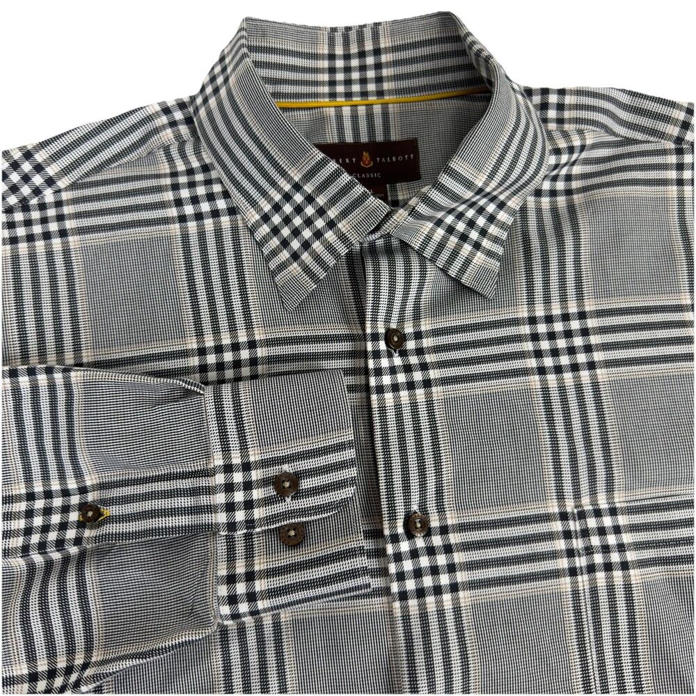 Robert Talbott Classic Men’s XL Button Down L/S Shirt Plaid,Houndstooth Multi
